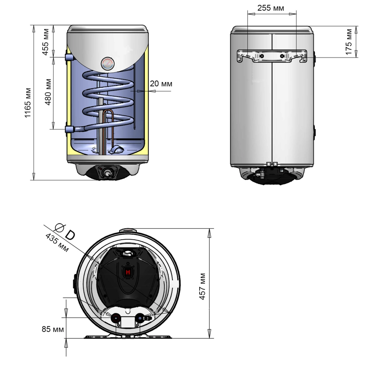 Водонагрівач  комбінований Thermo Alliance  120 л .(CWH 12044 5S R) Фото - 1